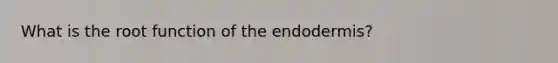 What is the root function of the endodermis?