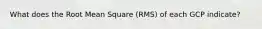What does the Root Mean Square (RMS) of each GCP indicate?