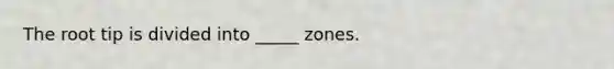 The root tip is divided into _____ zones.