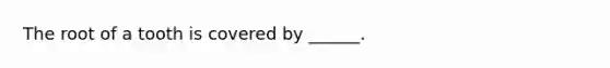 The root of a tooth is covered by ______.