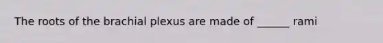 The roots of the brachial plexus are made of ______ rami