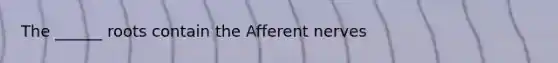 The ______ roots contain the Afferent nerves