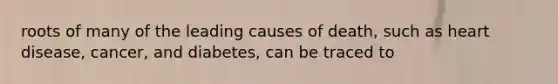 roots of many of the leading causes of death, such as heart disease, cancer, and diabetes, can be traced to