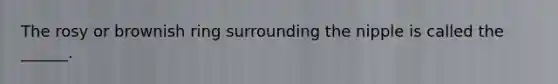 The rosy or brownish ring surrounding the nipple is called the ______.