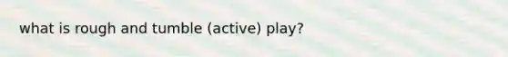 what is rough and tumble (active) play?