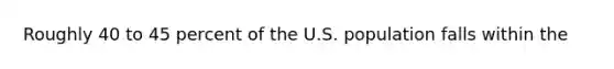 Roughly 40 to 45 percent of the U.S. population falls within the