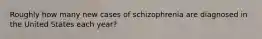 Roughly how many new cases of schizophrenia are diagnosed in the United States each year?