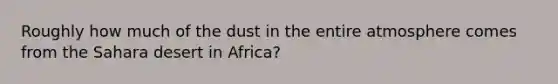 Roughly how much of the dust in the entire atmosphere comes from the Sahara desert in Africa?