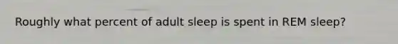 Roughly what percent of adult sleep is spent in REM sleep?