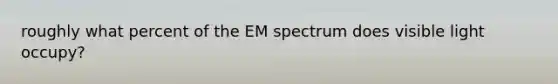 roughly what percent of the EM spectrum does visible light occupy?