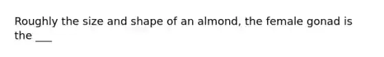 Roughly the size and shape of an almond, the female gonad is the ___