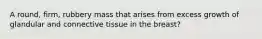 A round, firm, rubbery mass that arises from excess growth of glandular and connective tissue in the breast?