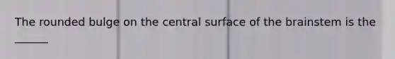 The rounded bulge on the central surface of the brainstem is the ______