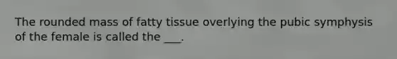 The rounded mass of fatty tissue overlying the pubic symphysis of the female is called the ___.