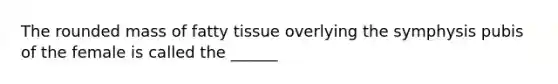 The rounded mass of fatty tissue overlying the symphysis pubis of the female is called the ______