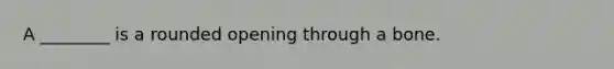 A ________ is a rounded opening through a bone.