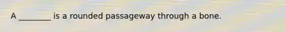 A ________ is a rounded passageway through a bone.