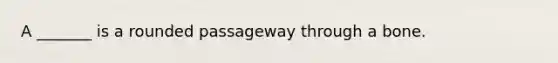 A _______ is a rounded passageway through a bone.