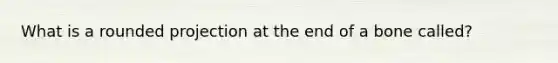 What is a rounded projection at the end of a bone called?