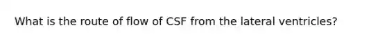 What is the route of flow of CSF from the lateral ventricles?