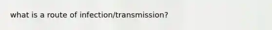 what is a route of infection/transmission?