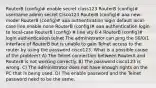 RouterB (config)# enable secret class123 RouterB (config)# username admin secret Cisco123 RouterB (config)# aaa new-model RouterB (config)# aaa authentication login default local-case line enable none RouterB (config)# aaa authentication login te local-case RouterB (config) # line vty 0 4 RouterB (config)# login authentication telnet The administrator can ping the S0/0/1 interface of RouterB but is unable to gain Telnet access to the router by using the password cisco123. What is a possible cause of the problem? A) The Telnet connection between RouterA and RouterB is not working correctly. B) The password cisco123 is wrong. C) The administrator does not have enough rights on the PC that is being used. D) The enable password and the Telnet password need to be the same.