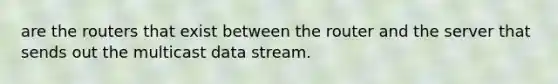 are the routers that exist between the router and the server that sends out the multicast data stream.