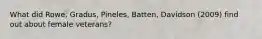 What did Rowe, Gradus, Pineles, Batten, Davidson (2009) find out about female veterans?