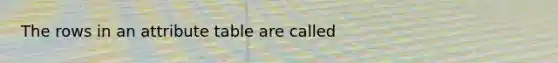 The rows in an attribute table are called