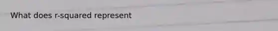 What does r-squared represent