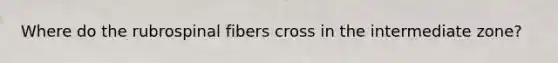 Where do the rubrospinal fibers cross in the intermediate zone?