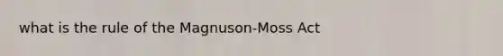 what is the rule of the Magnuson-Moss Act