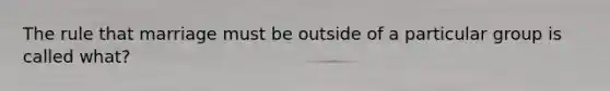 The rule that marriage must be outside of a particular group is called what?