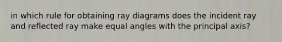 in which rule for obtaining ray diagrams does the incident ray and reflected ray make equal angles with the principal axis?