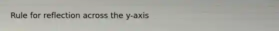 Rule for reflection across the y-axis