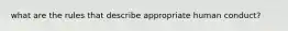 what are the rules that describe appropriate human conduct?