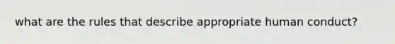 what are the rules that describe appropriate human conduct?