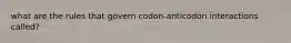 what are the rules that govern codon-anticodon interactions called?