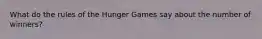 What do the rules of the Hunger Games say about the number of winners?