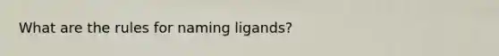 What are the rules for naming ligands?