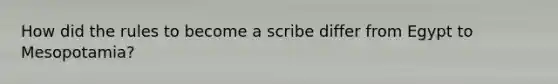 How did the rules to become a scribe differ from Egypt to Mesopotamia?