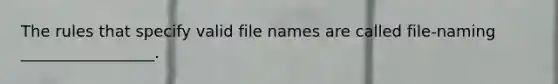 The rules that specify valid file names are called file-naming _________________.