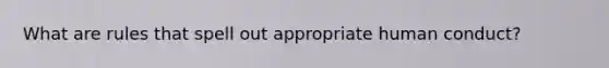 What are rules that spell out appropriate human conduct?