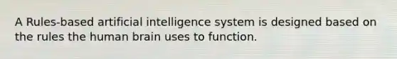 A Rules-based artificial intelligence system is designed based on the rules the human brain uses to function.