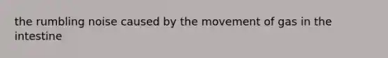 the rumbling noise caused by the movement of gas in the intestine