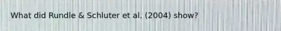 What did Rundle & Schluter et al. (2004) show?