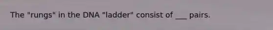 The "rungs" in the DNA "ladder" consist of ___ pairs.