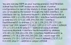 You are running OSPF as your routing protocol. One Ethernet subnet has five OSPF routers on the subnet. A partial configuration for two of the routers is shown below. Both routers are connected to the subnet through the Fa0/1 interface. All interfaces are up. hostname RouterA ! interface loopback0 ip address 199.1.1.1 255.255.255.255 ! interface FastEthernet0/0 ip address 172.17.1.41 255.255.255.192 ! interface FastEthernet0/1 ip address 172.16.1.250 255.255.255.128 ! router ospf 200 network 172.16.1.128 0.0.0.127 area 0 network 172.17.1.0 0.0.0.63 area 0 ! --additional output omitted hostname RouterB ! interface FastEthernet0/0 ip address 172.18.1.12 255.255.255.192 ! interface FastEthernet0/1 ip address 172.16.1.200 255.255.255.128 ! router ospf 300 network 172.16.1.128 0.0.0.127 area 0 network 172.17.1.0 0.0.0.63 area 0 ! --additional output omitted