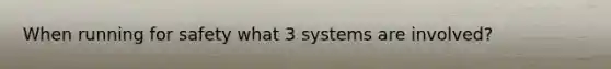 When running for safety what 3 systems are involved?