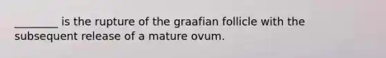 ________ is the rupture of the graafian follicle with the subsequent release of a mature ovum.